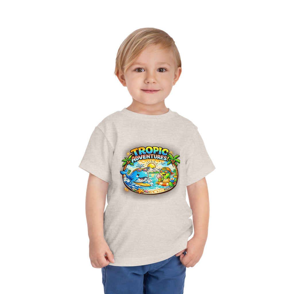 Toddler Tee — 'Tropic Adventures' Cute Beach Cartoon Shirt