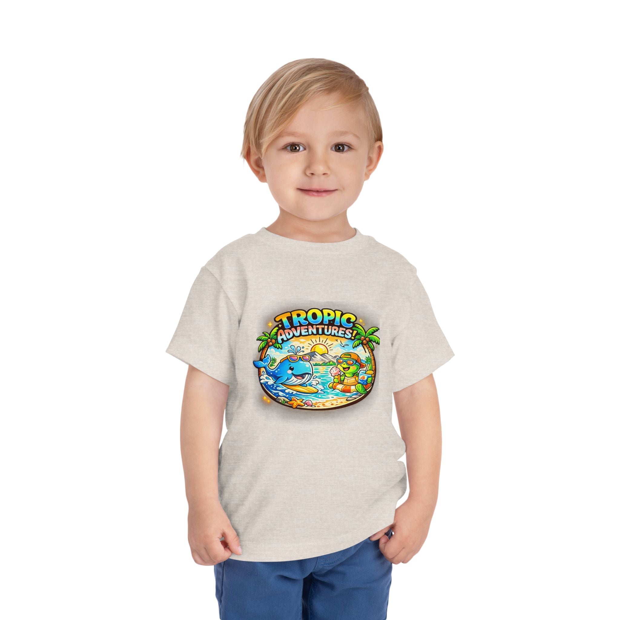 Toddler Tee — 'Tropic Adventures' Cute Beach Cartoon Shirt