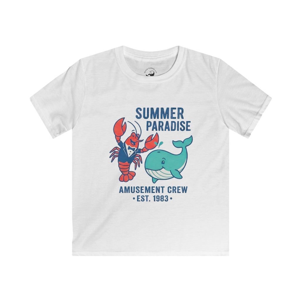 Kids Tee - "Summer Paradise" Amusement Crew Whale & Lobster Graphic