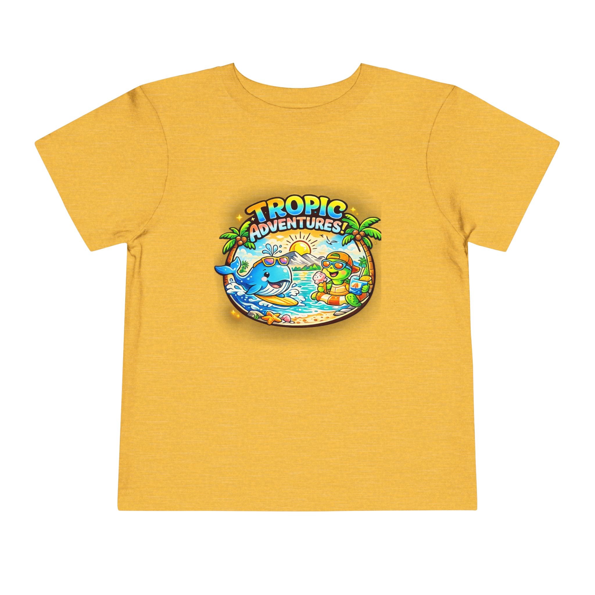 Toddler Tee — 'Tropic Adventures' Cute Beach Cartoon Shirt