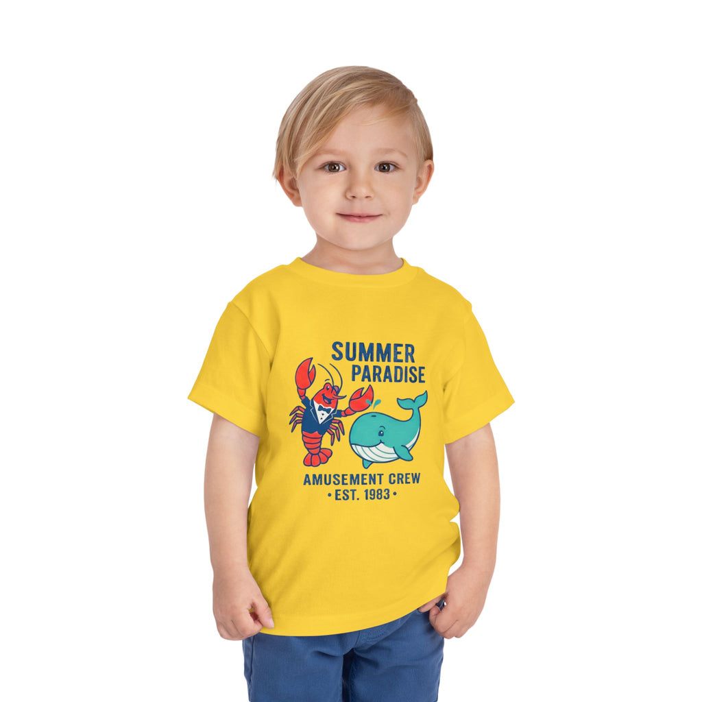 Summer Paradise Toddler Tee — Amusement Crew Whale & Lobster Graphic