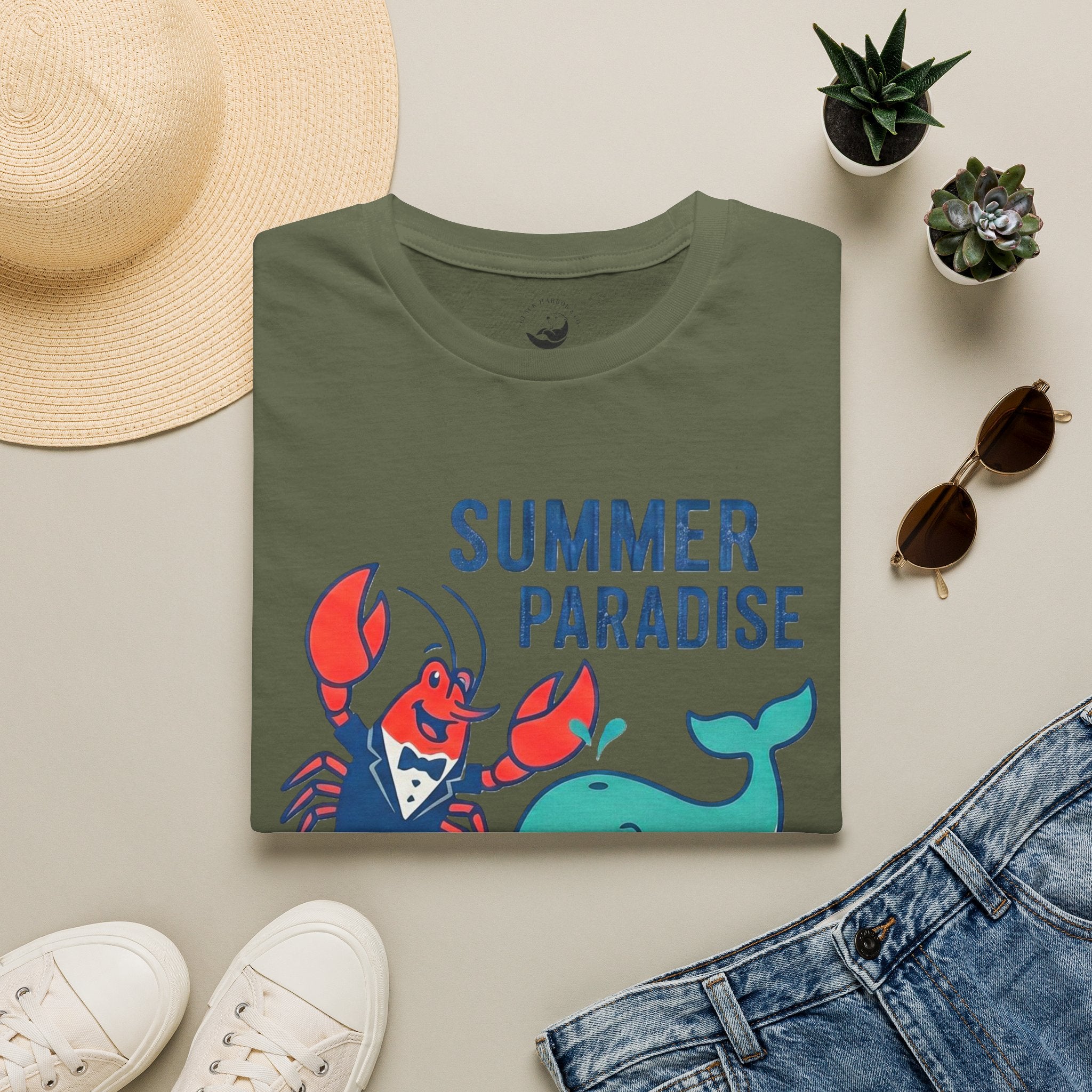 Summer Paradise T-Shirt — Amusement Crew Whale & Lobster Graphic