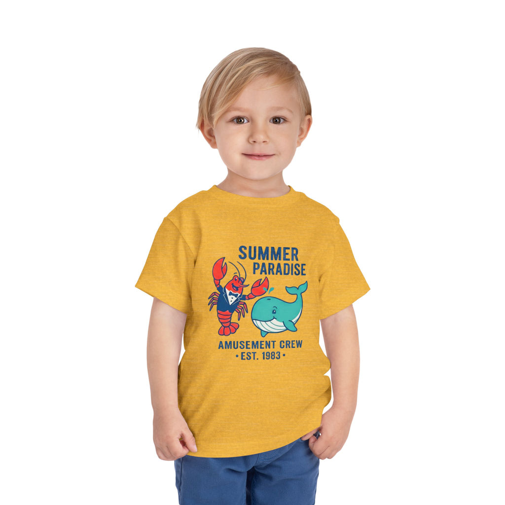 Summer Paradise Toddler Tee — Amusement Crew Whale & Lobster Graphic