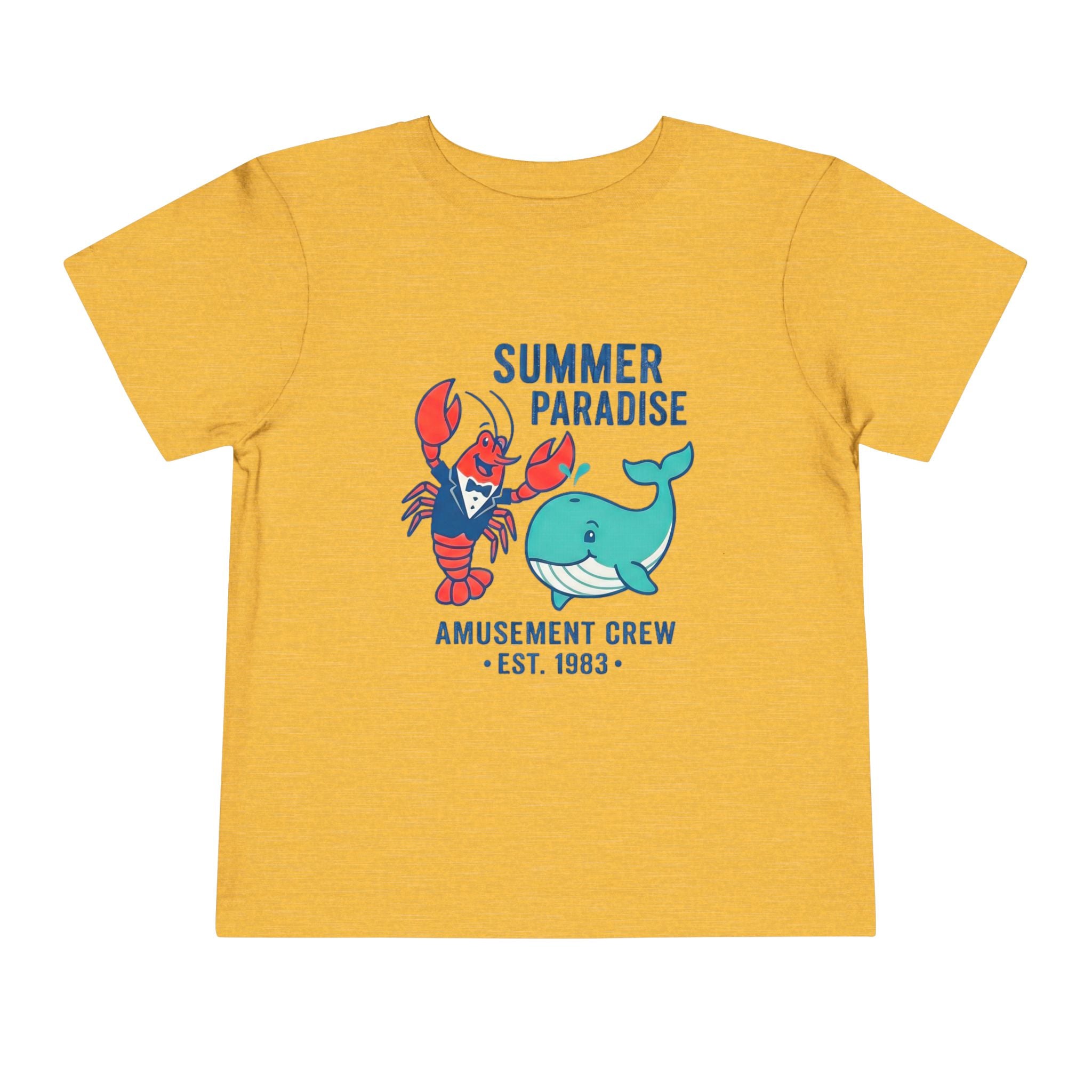Summer Paradise Toddler Tee — Amusement Crew Whale & Lobster Graphic