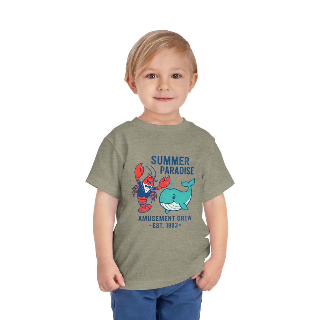 Summer Paradise Toddler Tee — Amusement Crew Whale & Lobster Graphic