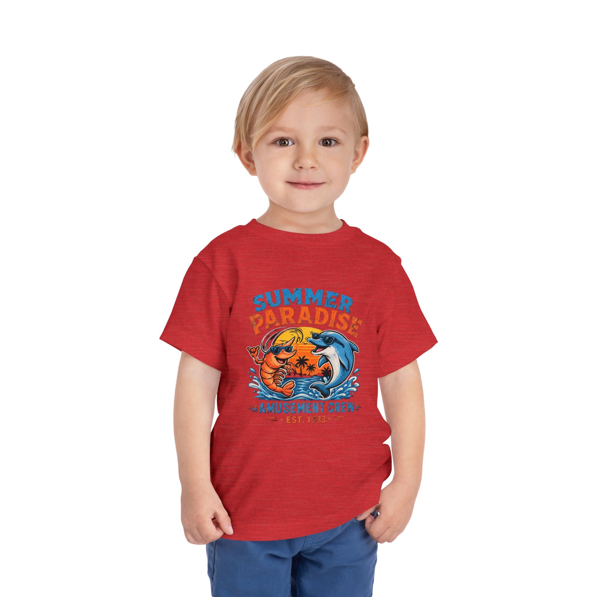 Toddler Tee — "Summer Paradise Amusement Crew" Beach Graphic