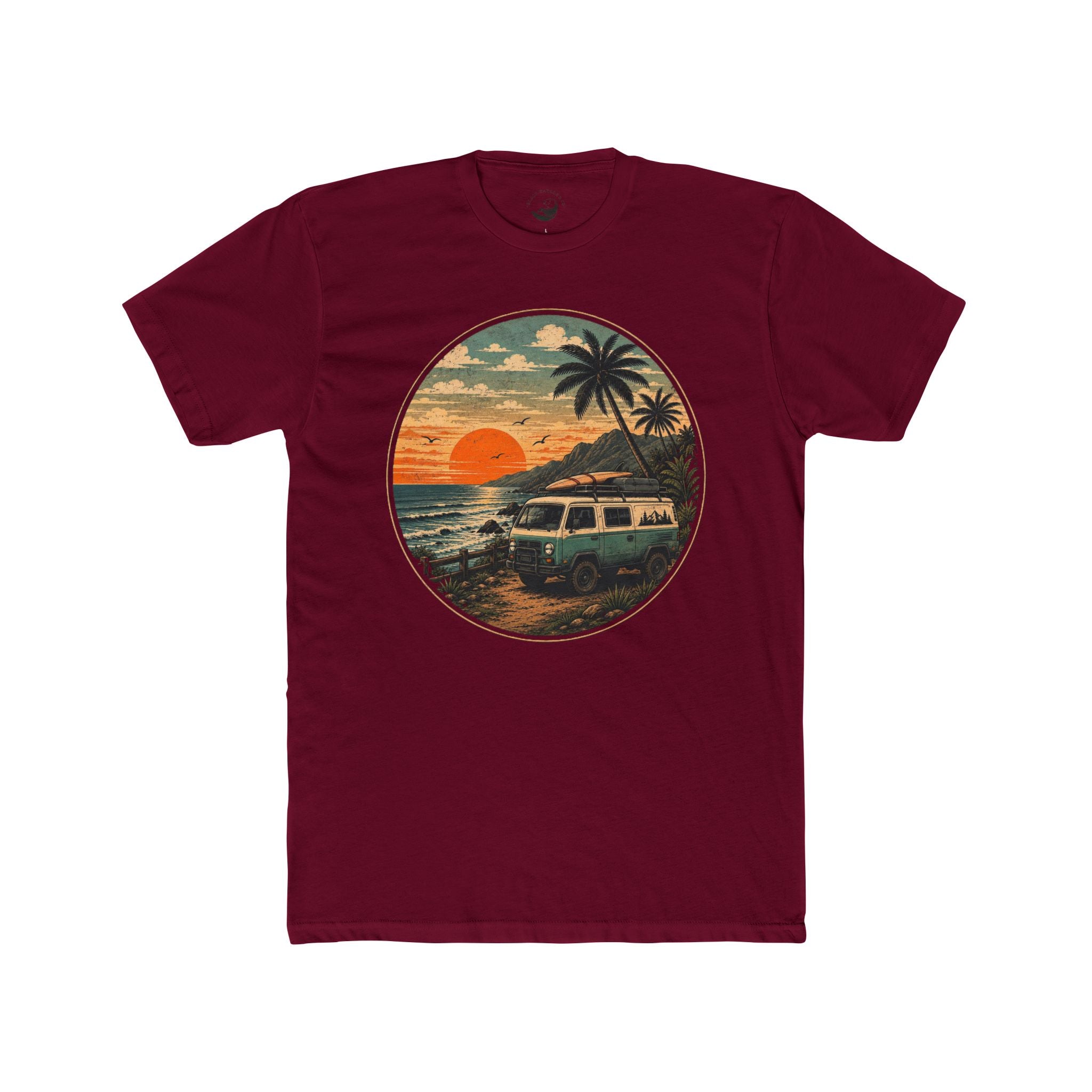 Vintage Surf Van Sunset  AdultTee