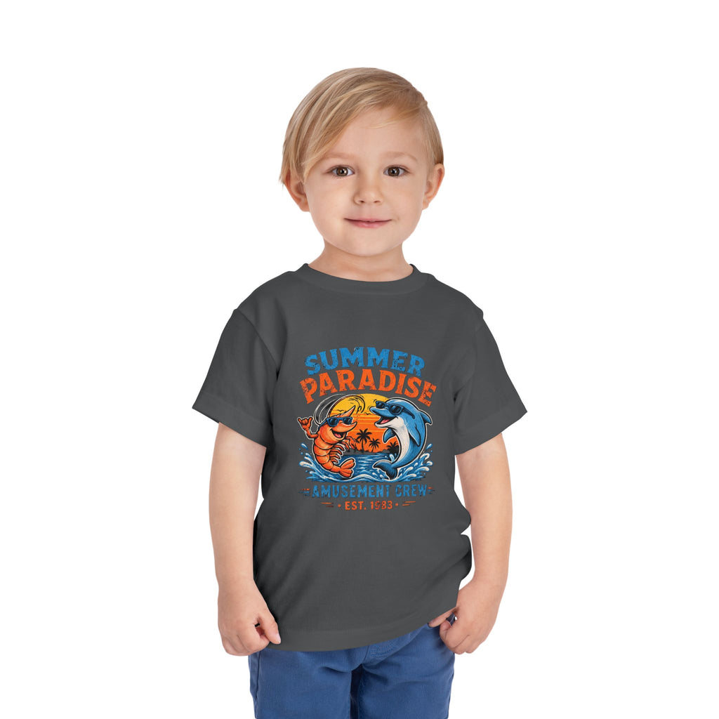 Toddler Tee — "Summer Paradise Amusement Crew" Beach Graphic