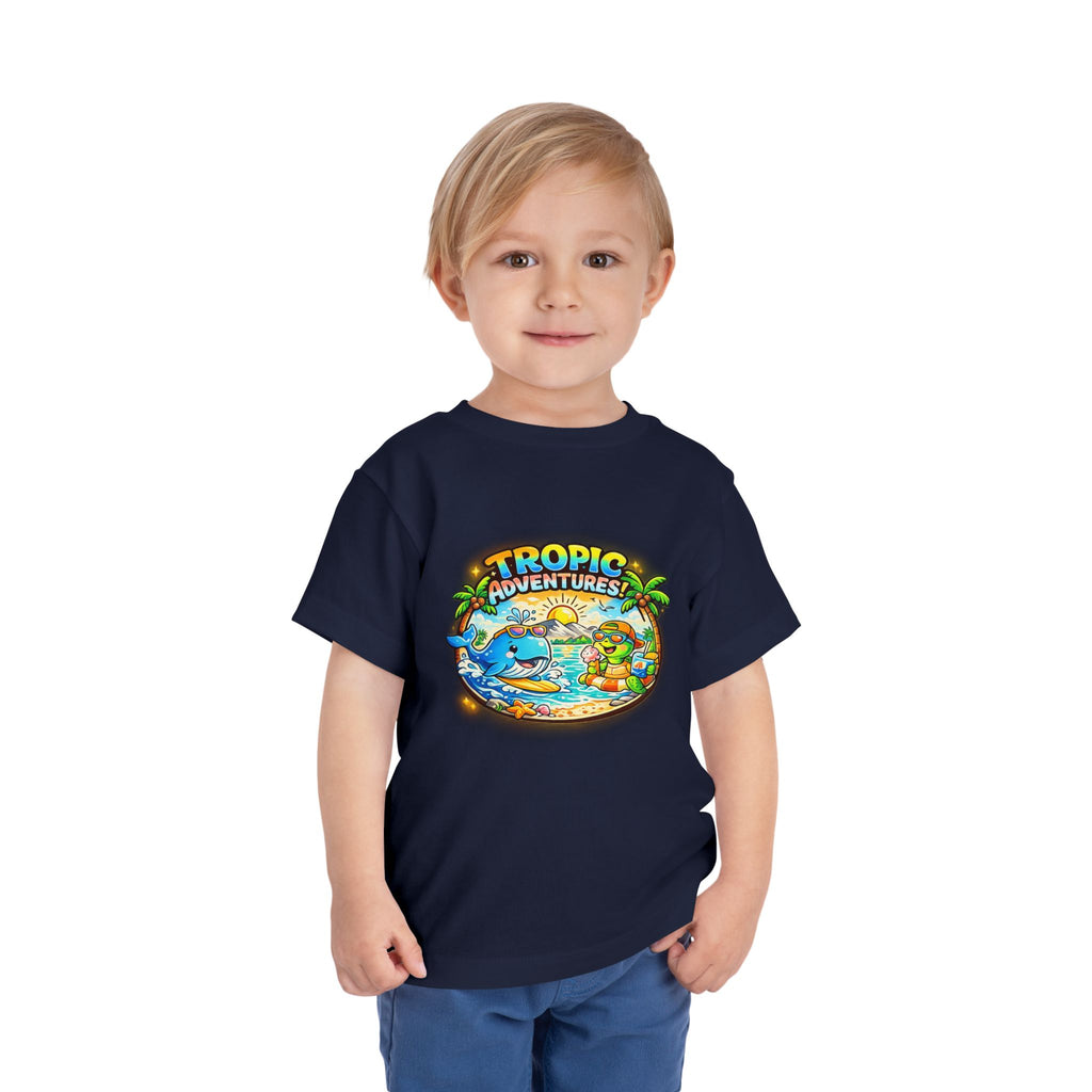 Toddler Tee — 'Tropic Adventures' Cute Beach Cartoon Shirt