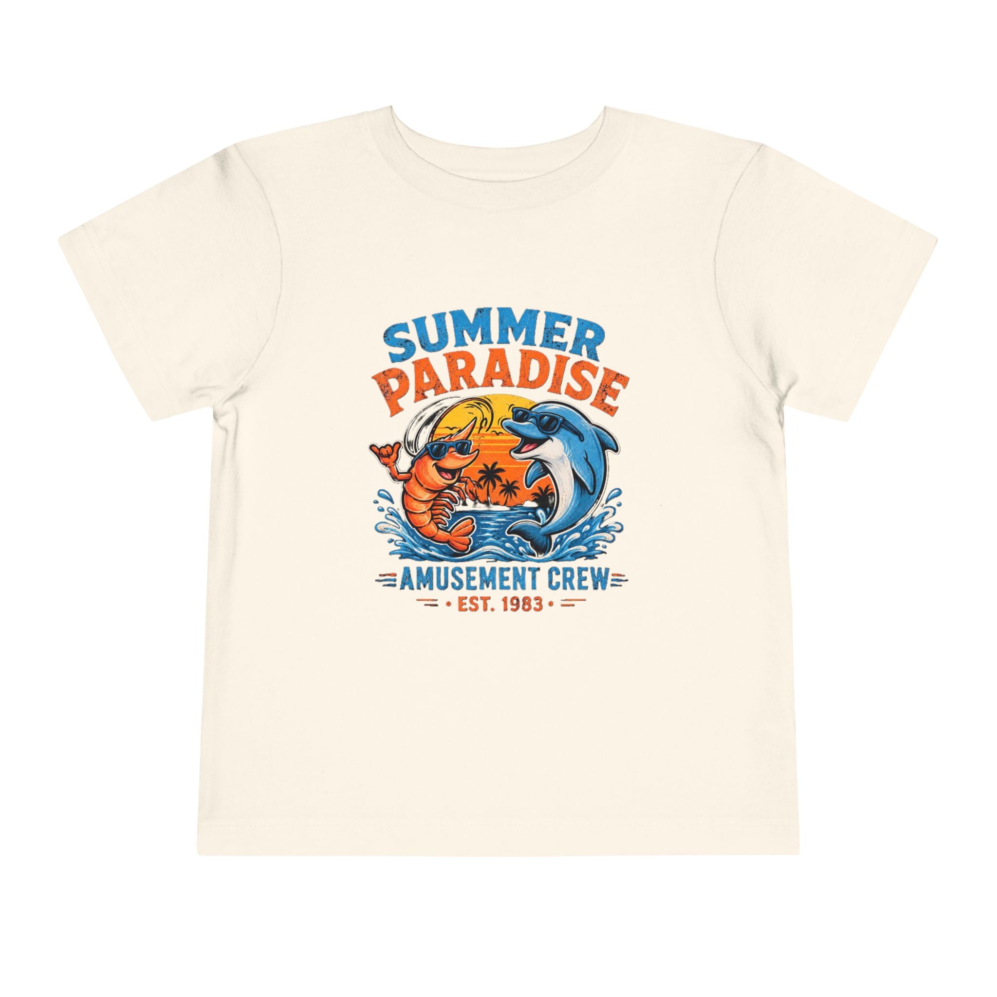 Toddler Tee — "Summer Paradise Amusement Crew" Beach Graphic