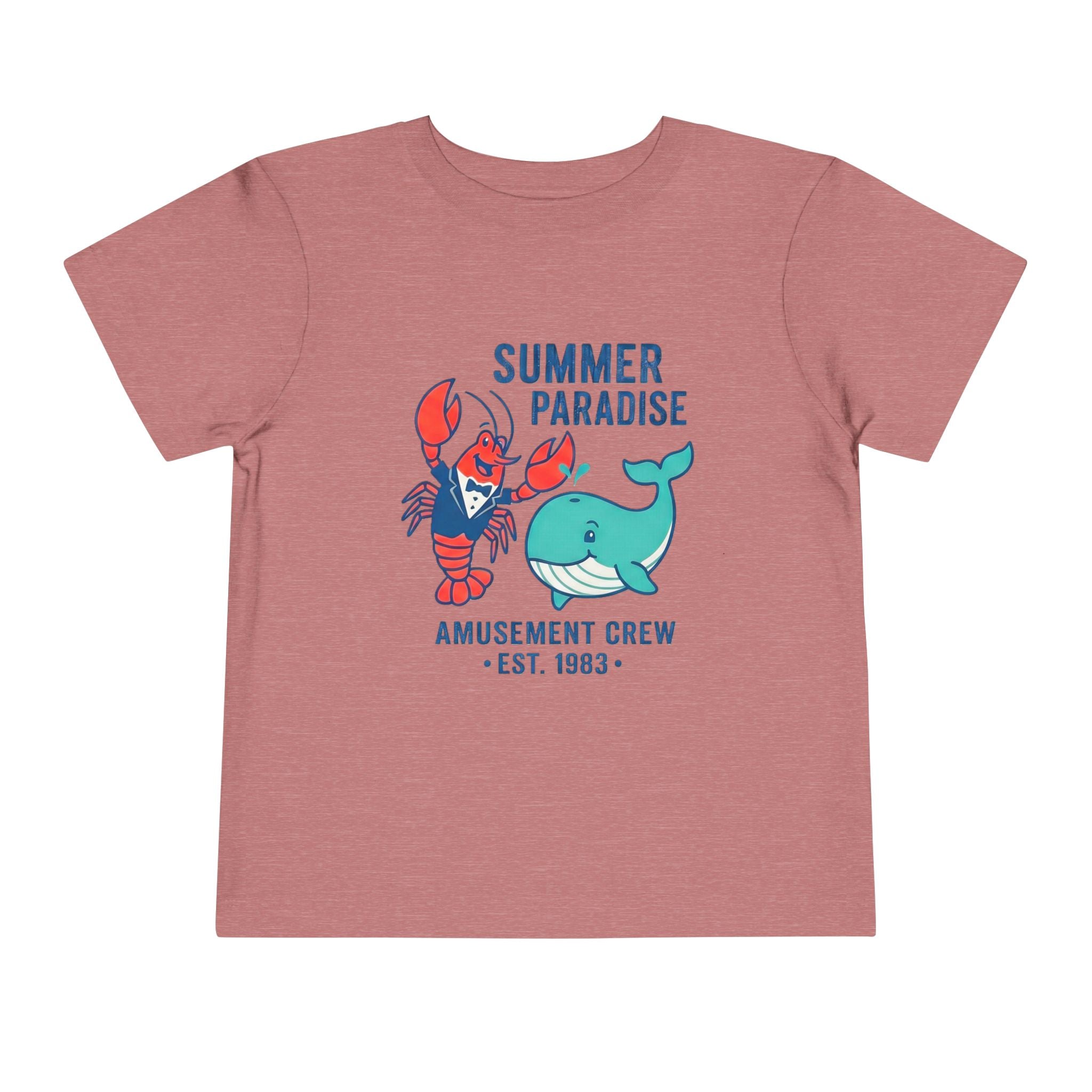 Summer Paradise Toddler Tee — Amusement Crew Whale & Lobster Graphic