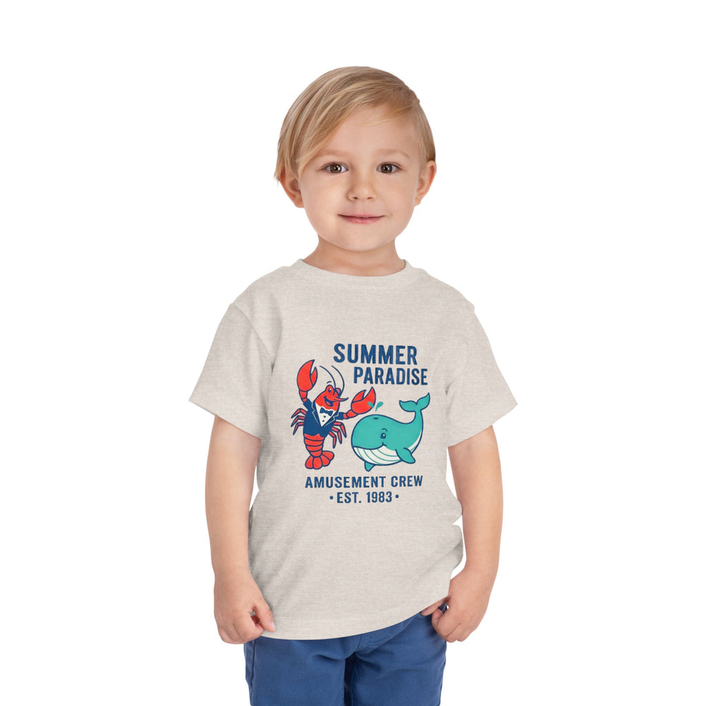 Summer Paradise Toddler Tee — Amusement Crew Whale & Lobster Graphic