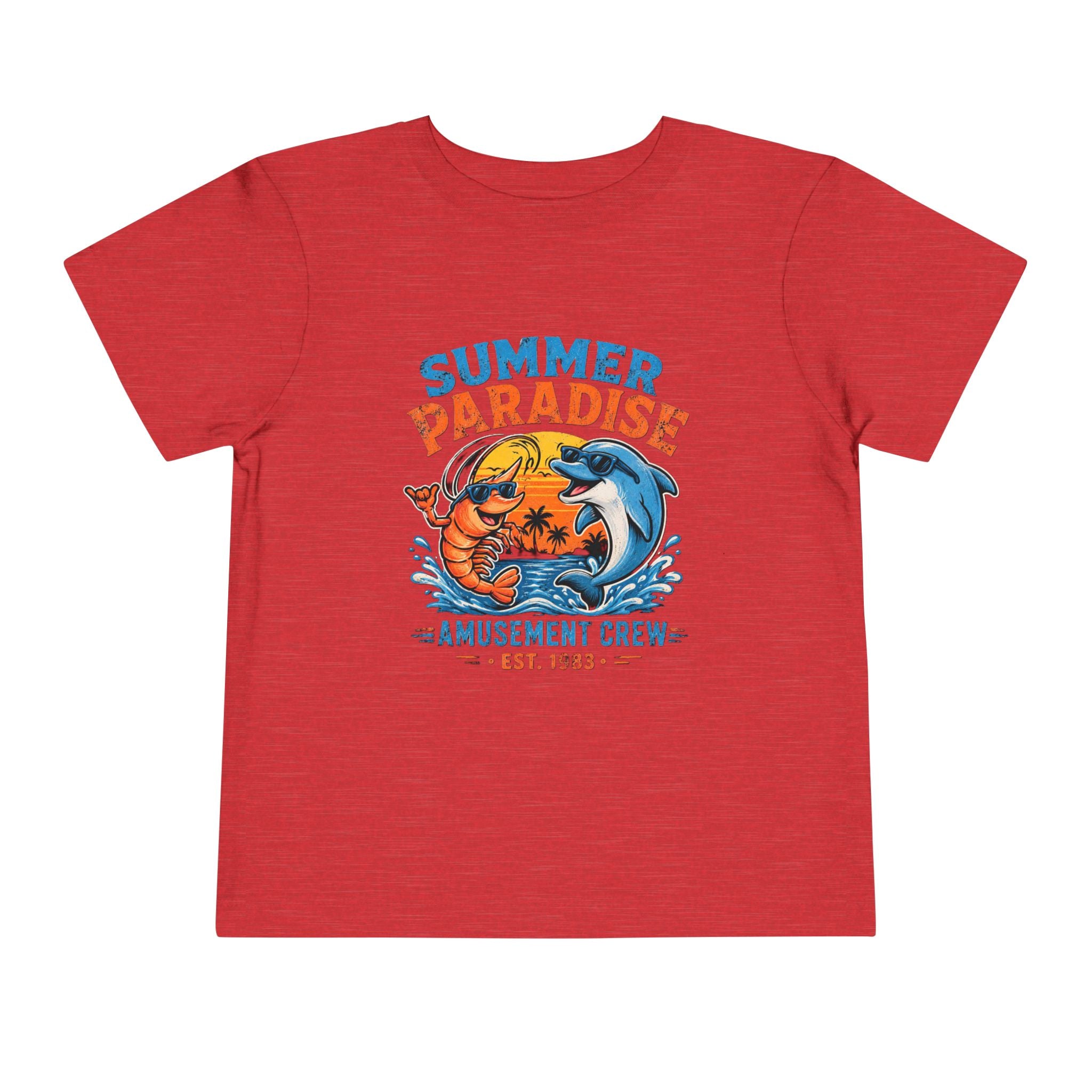 Toddler Tee — "Summer Paradise Amusement Crew" Beach Graphic