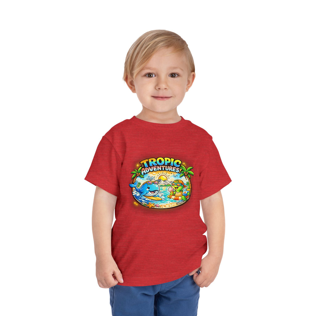 Toddler Tee — 'Tropic Adventures' Cute Beach Cartoon Shirt