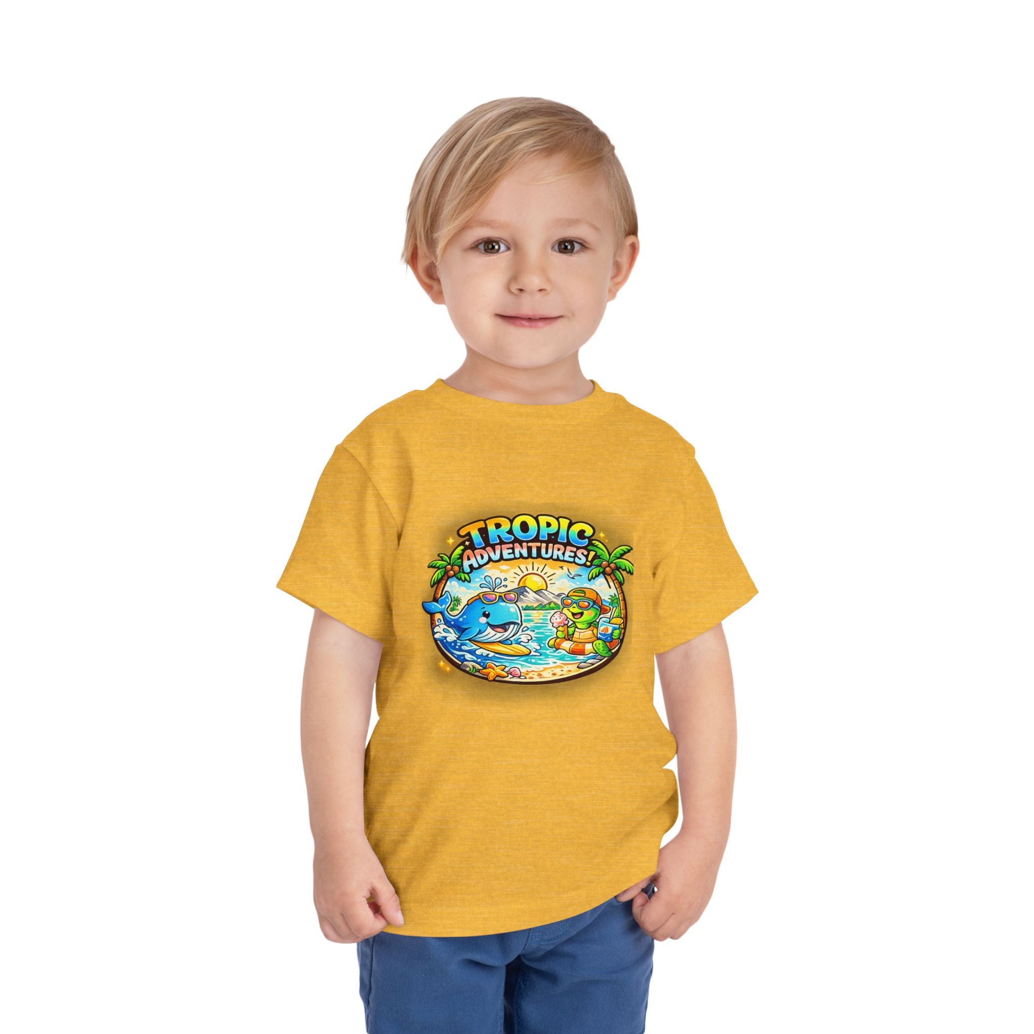 Toddler Tee — 'Tropic Adventures' Cute Beach Cartoon Shirt
