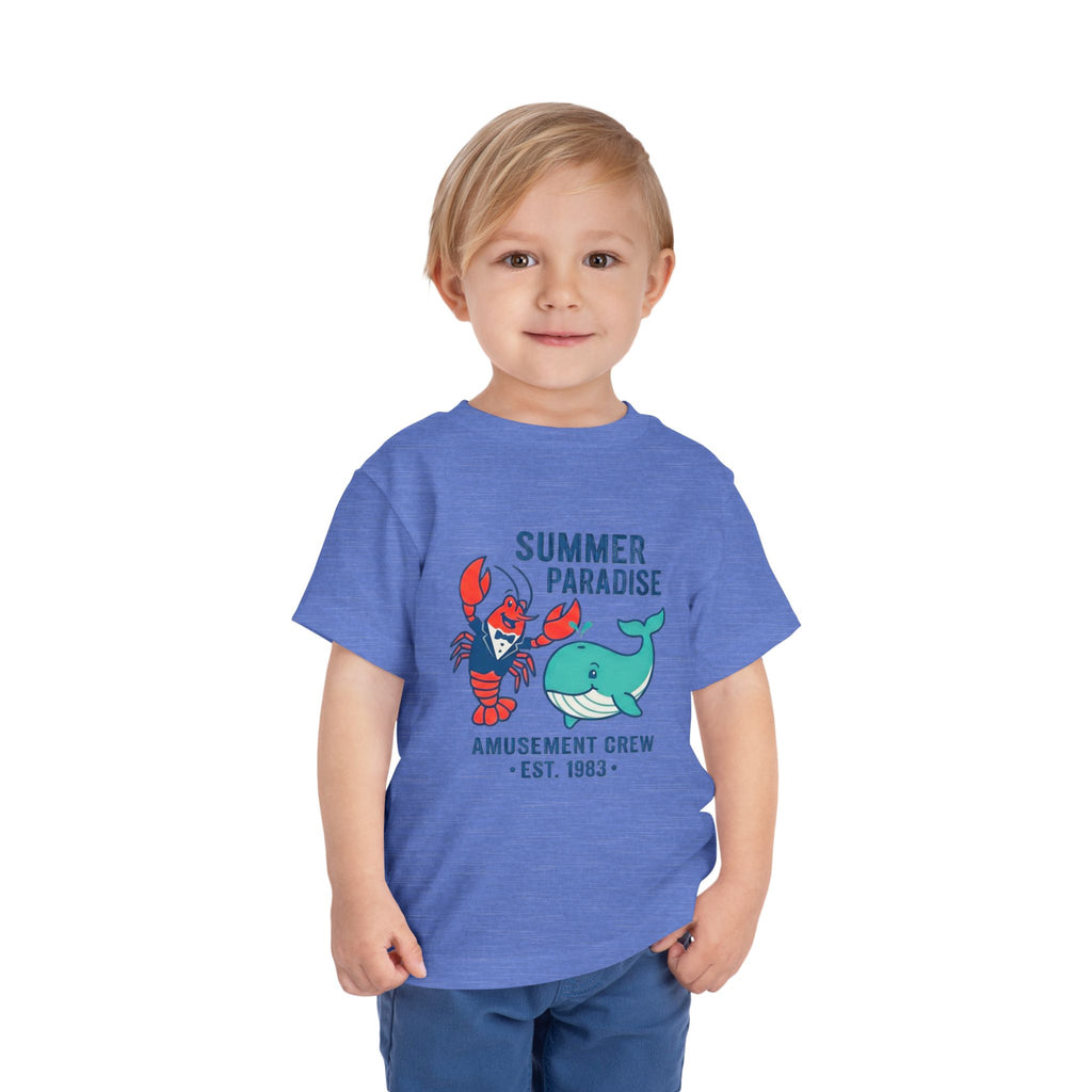 Summer Paradise Toddler Tee — Amusement Crew Whale & Lobster Graphic