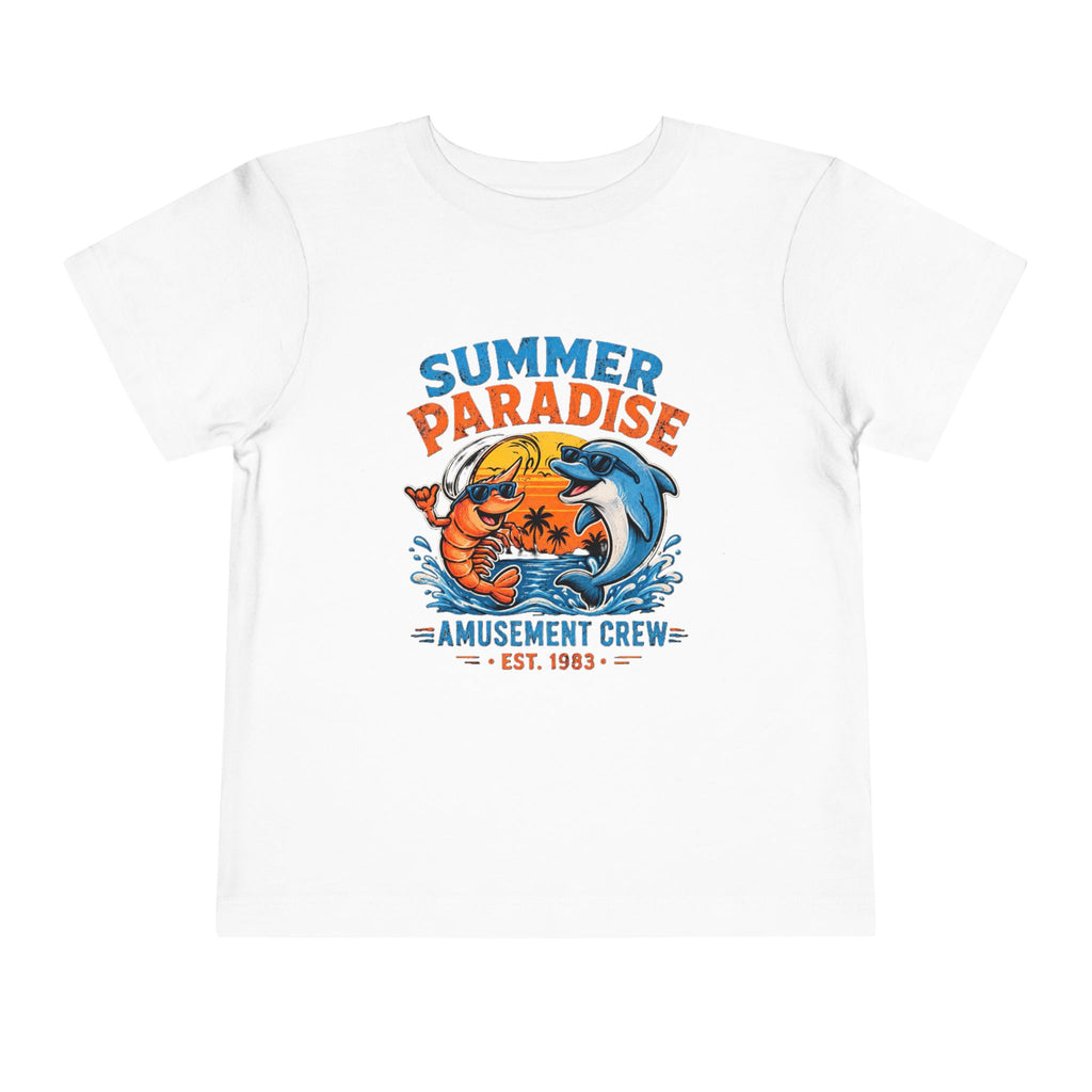 Toddler Tee — "Summer Paradise Amusement Crew" Beach Graphic
