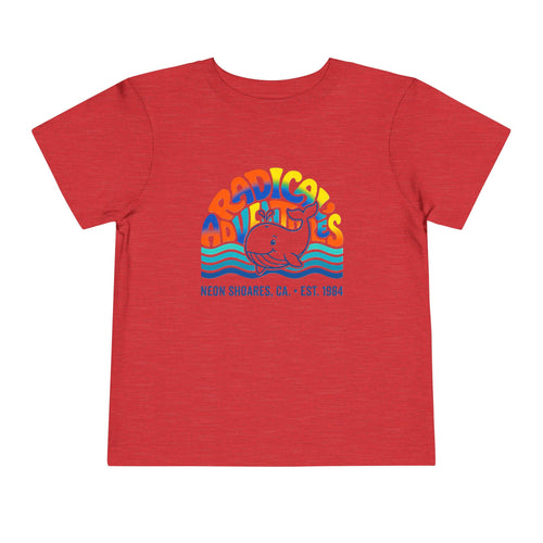 Radical Adventures Toddler Tee — Retro Whale Beach Graphic