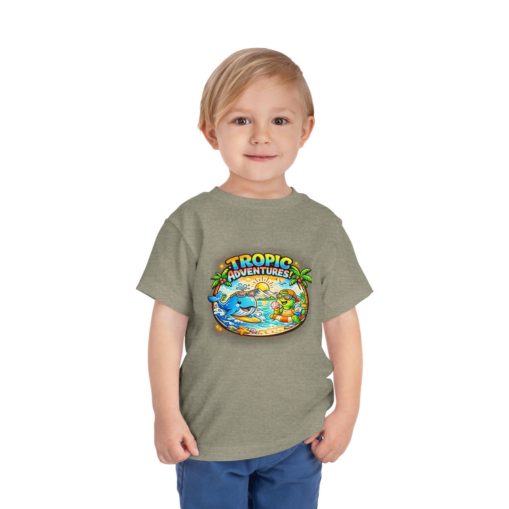 Toddler Tee — 'Tropic Adventures' Cute Beach Cartoon Shirt