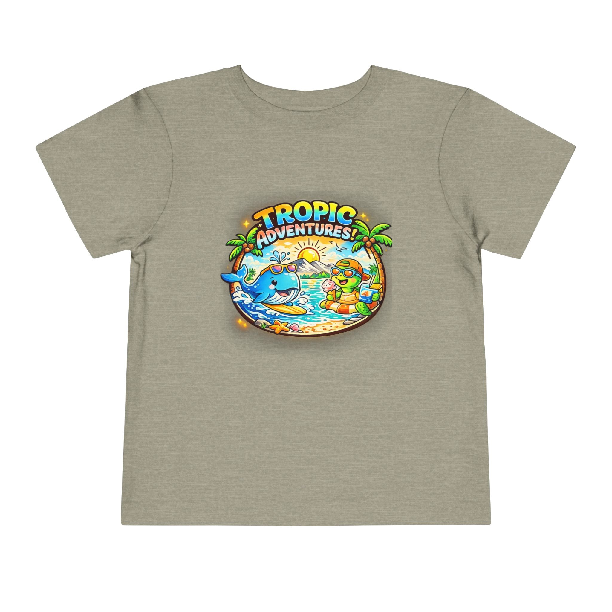 Toddler Tee — 'Tropic Adventures' Cute Beach Cartoon Shirt