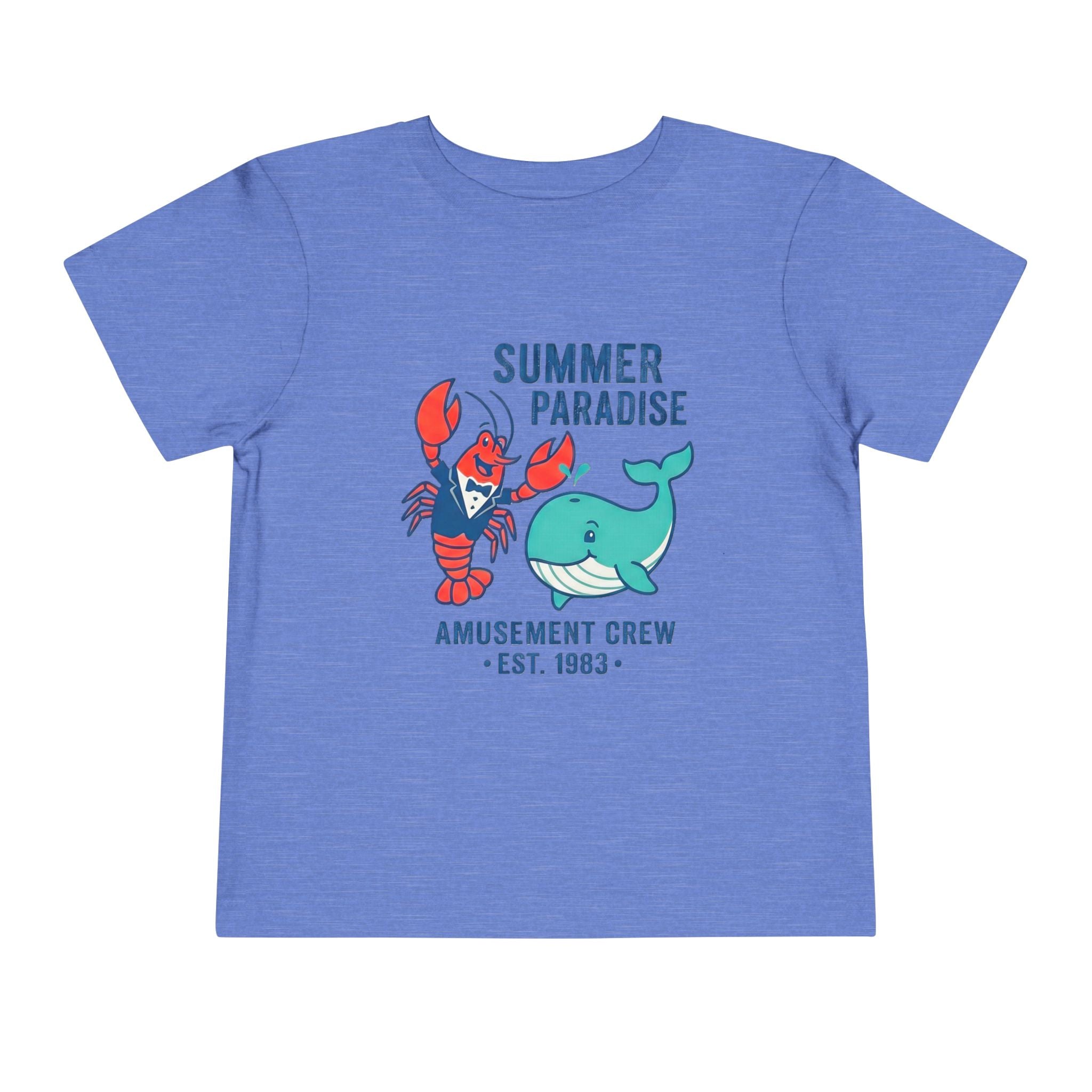 Summer Paradise Toddler Tee — Amusement Crew Whale & Lobster Graphic