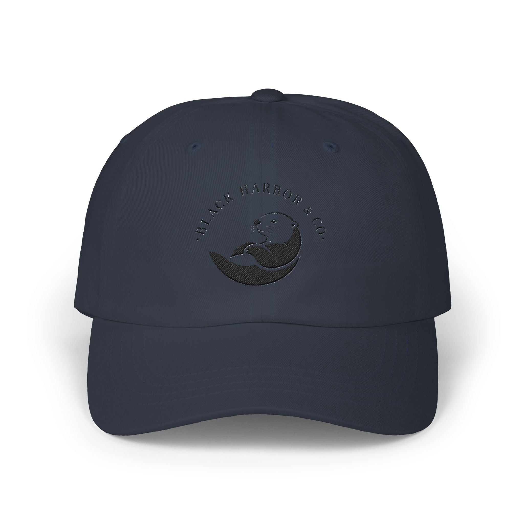 Otter Logo Dad Cap — 'Black Harbor & Co.' Embroidered Baseball Hat