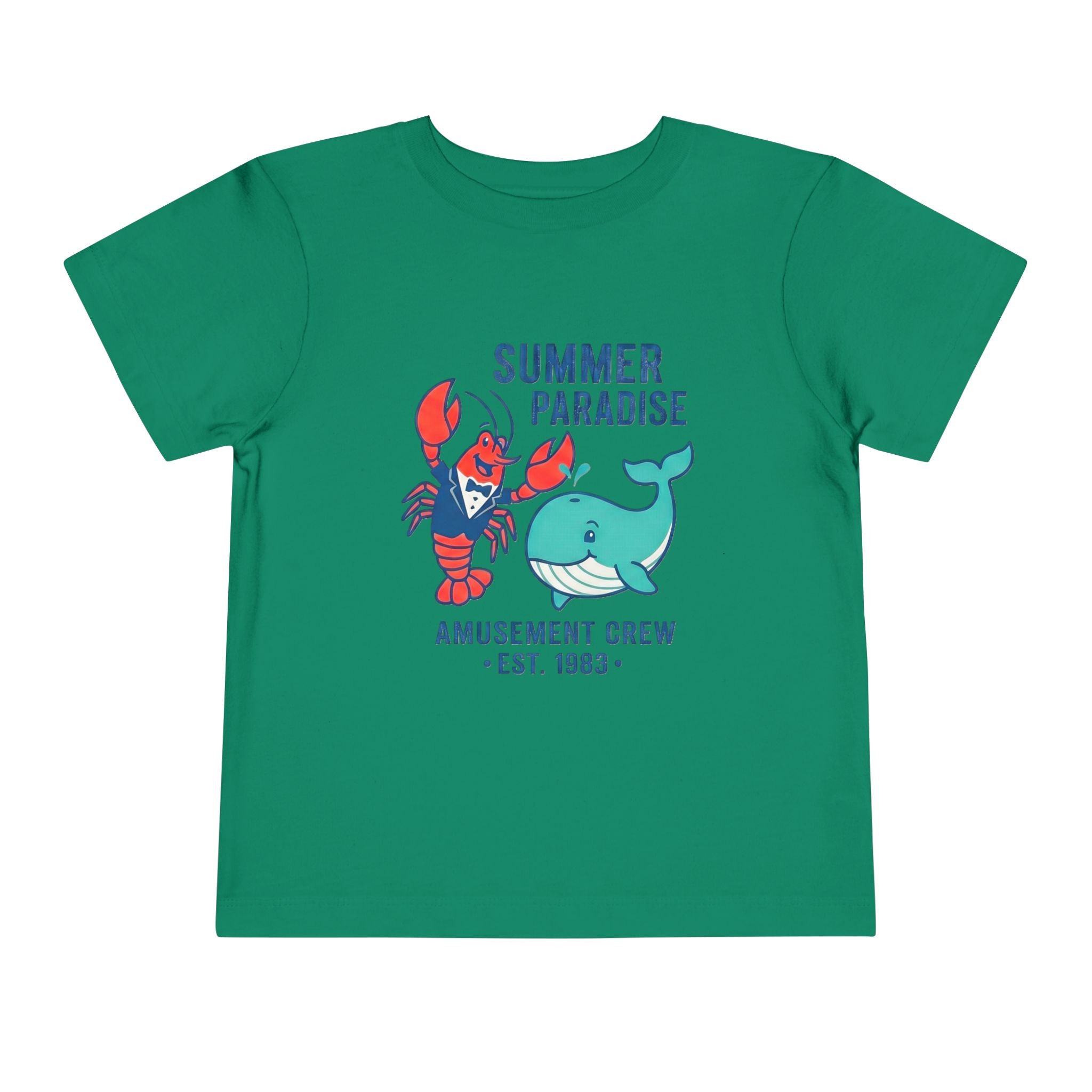 Summer Paradise Toddler Tee — Amusement Crew Whale & Lobster Graphic