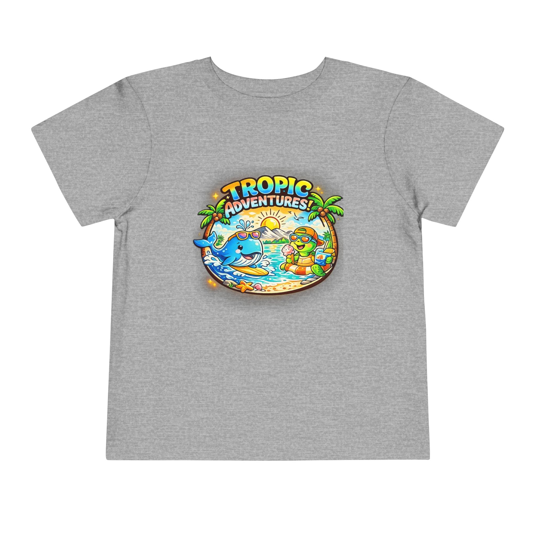 Toddler Tee — 'Tropic Adventures' Cute Beach Cartoon Shirt