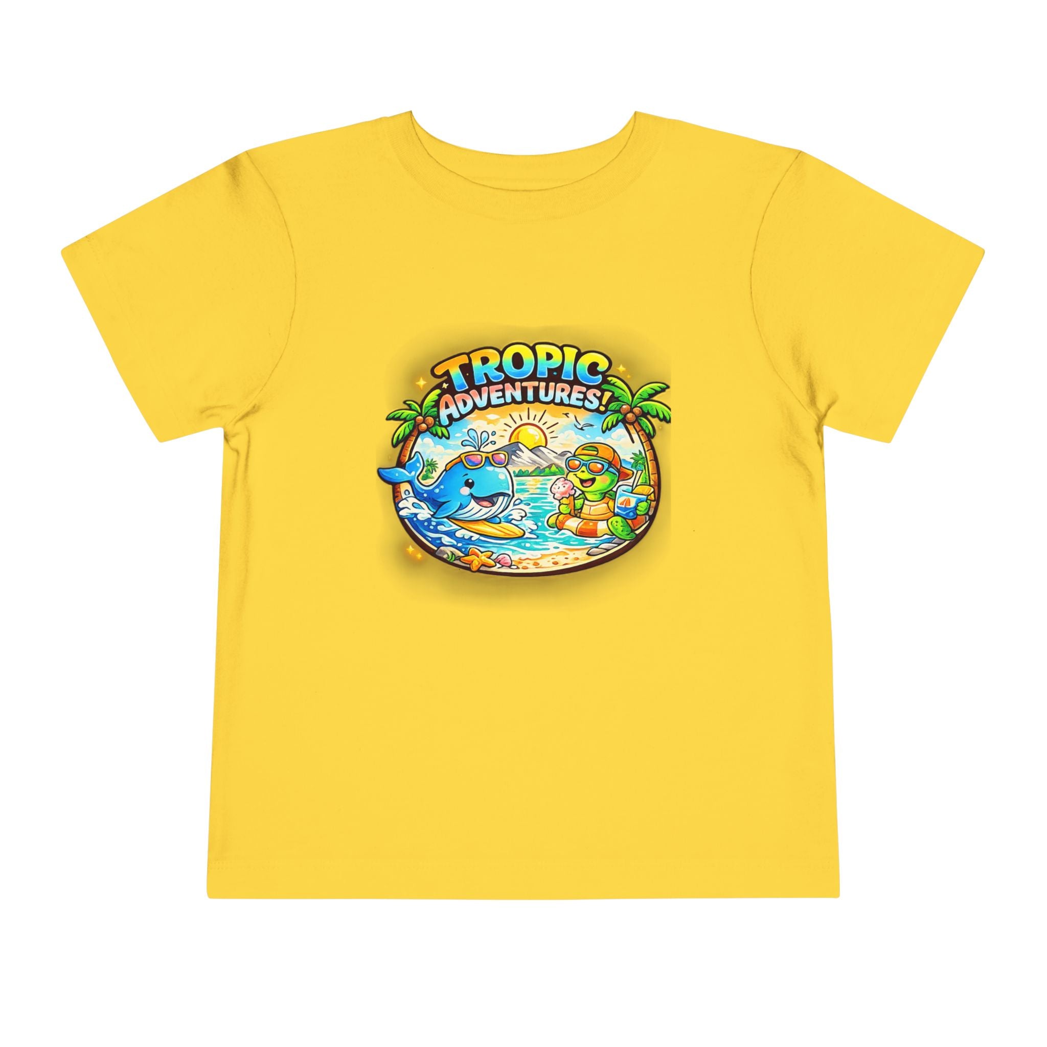 Toddler Tee — 'Tropic Adventures' Cute Beach Cartoon Shirt