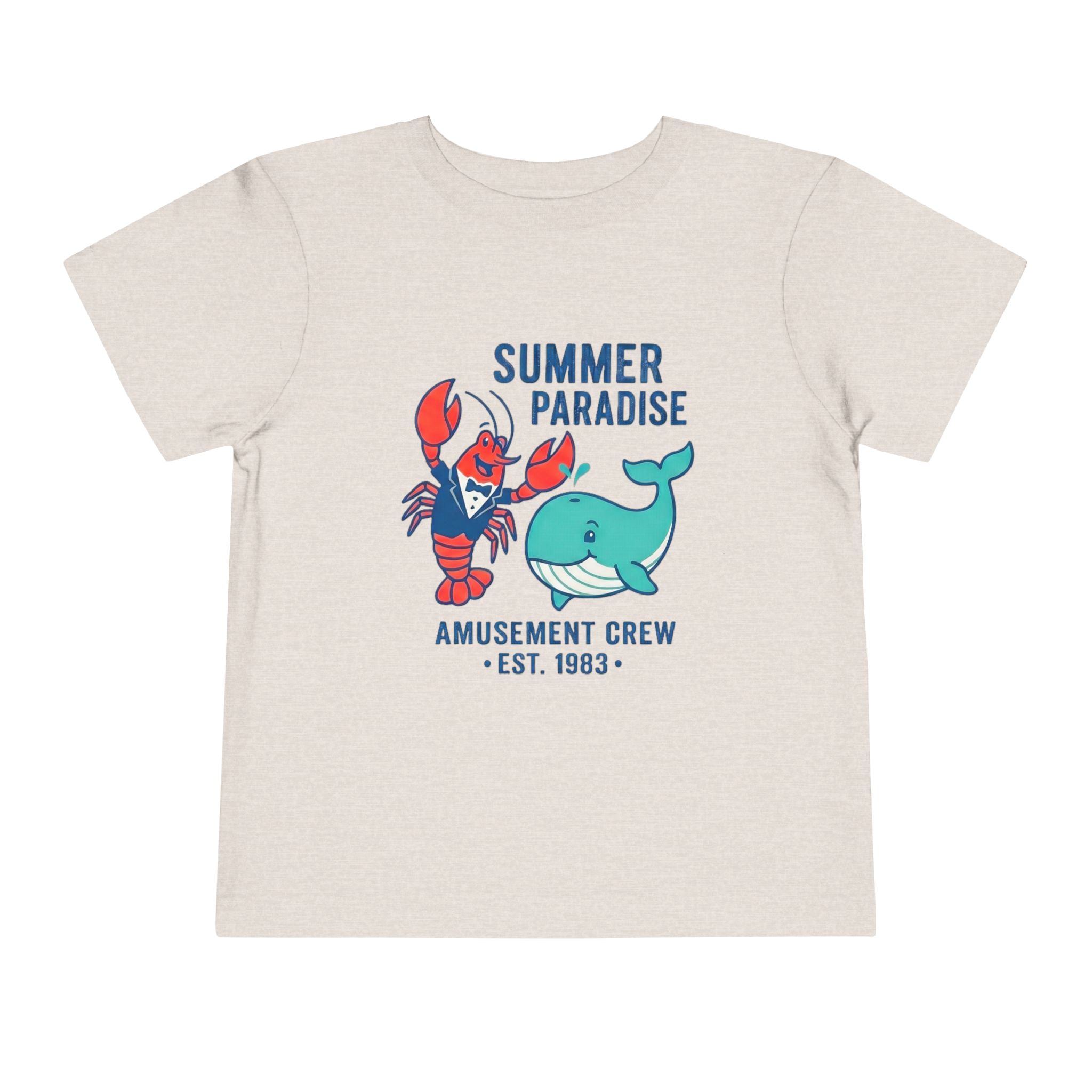 Summer Paradise Toddler Tee — Amusement Crew Whale & Lobster Graphic