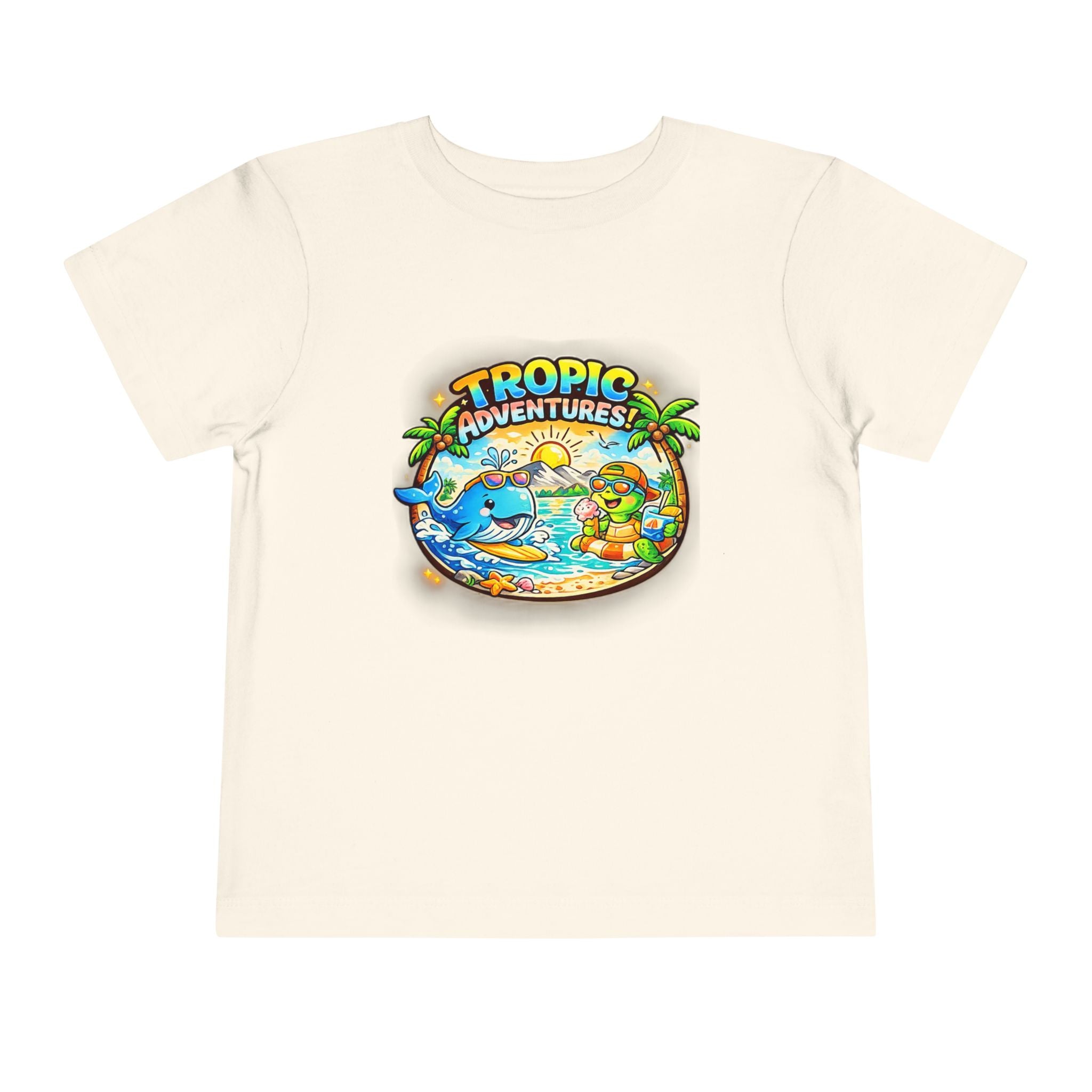 Toddler Tee — 'Tropic Adventures' Cute Beach Cartoon Shirt