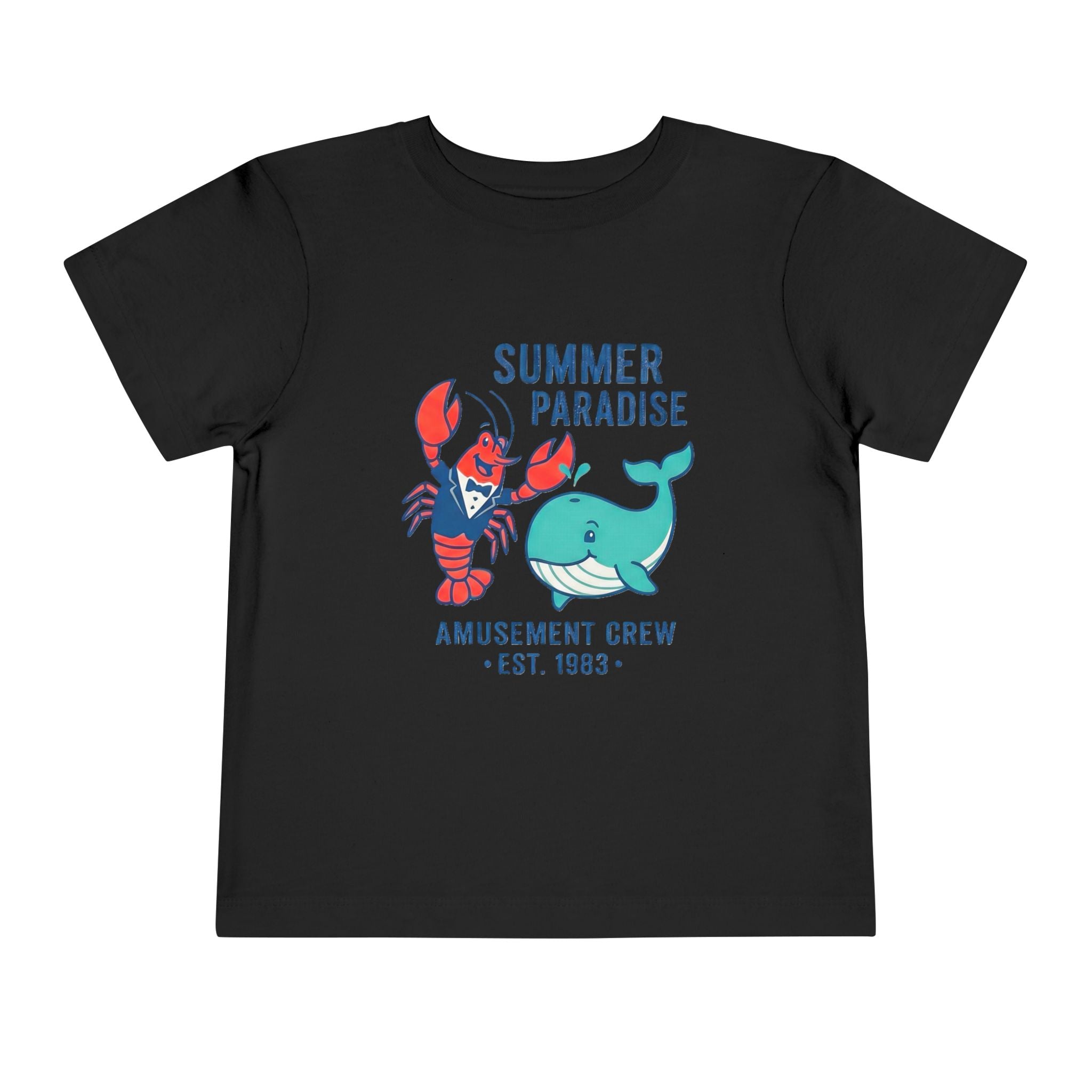 Summer Paradise Toddler Tee — Amusement Crew Whale & Lobster Graphic
