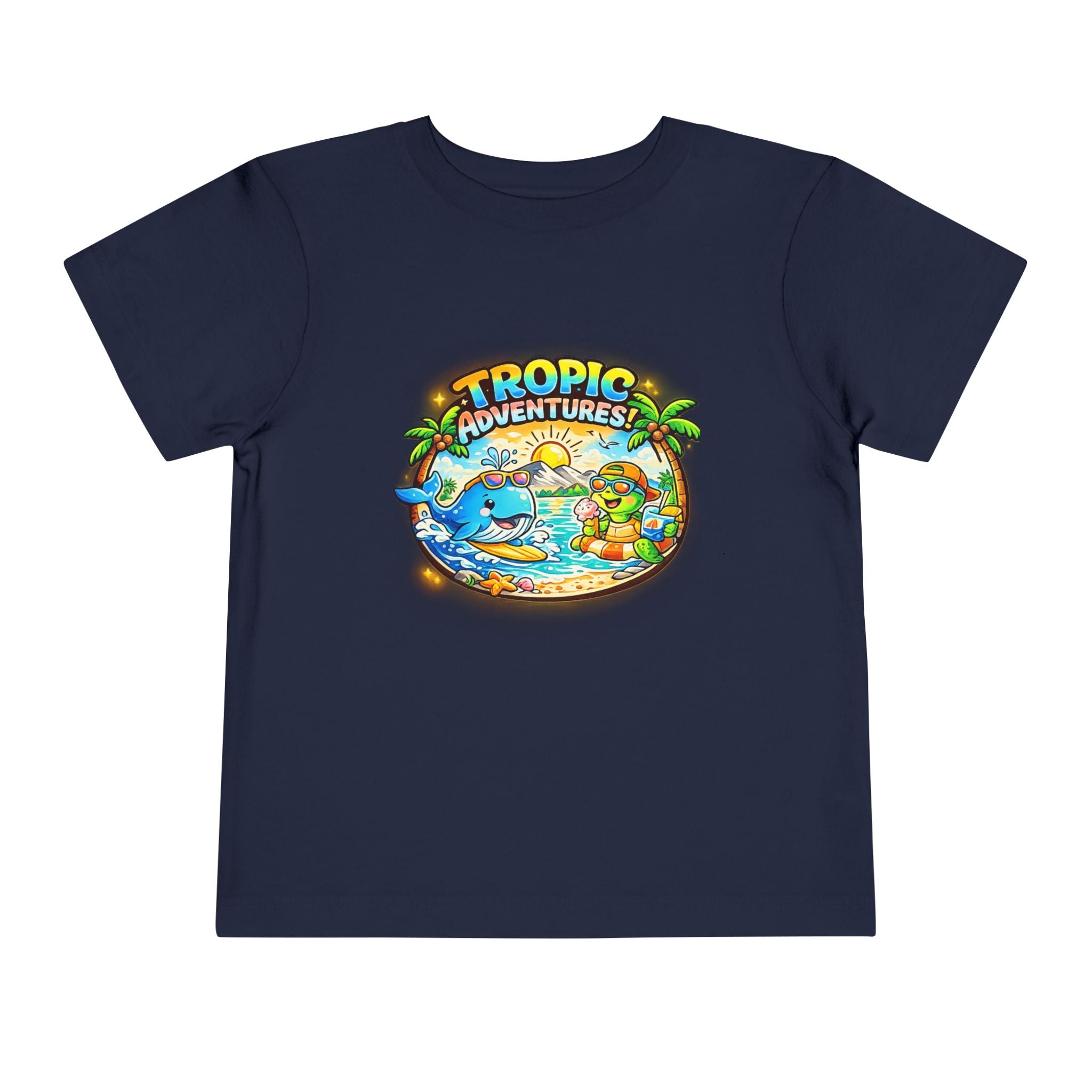 Toddler Tee — 'Tropic Adventures' Cute Beach Cartoon Shirt