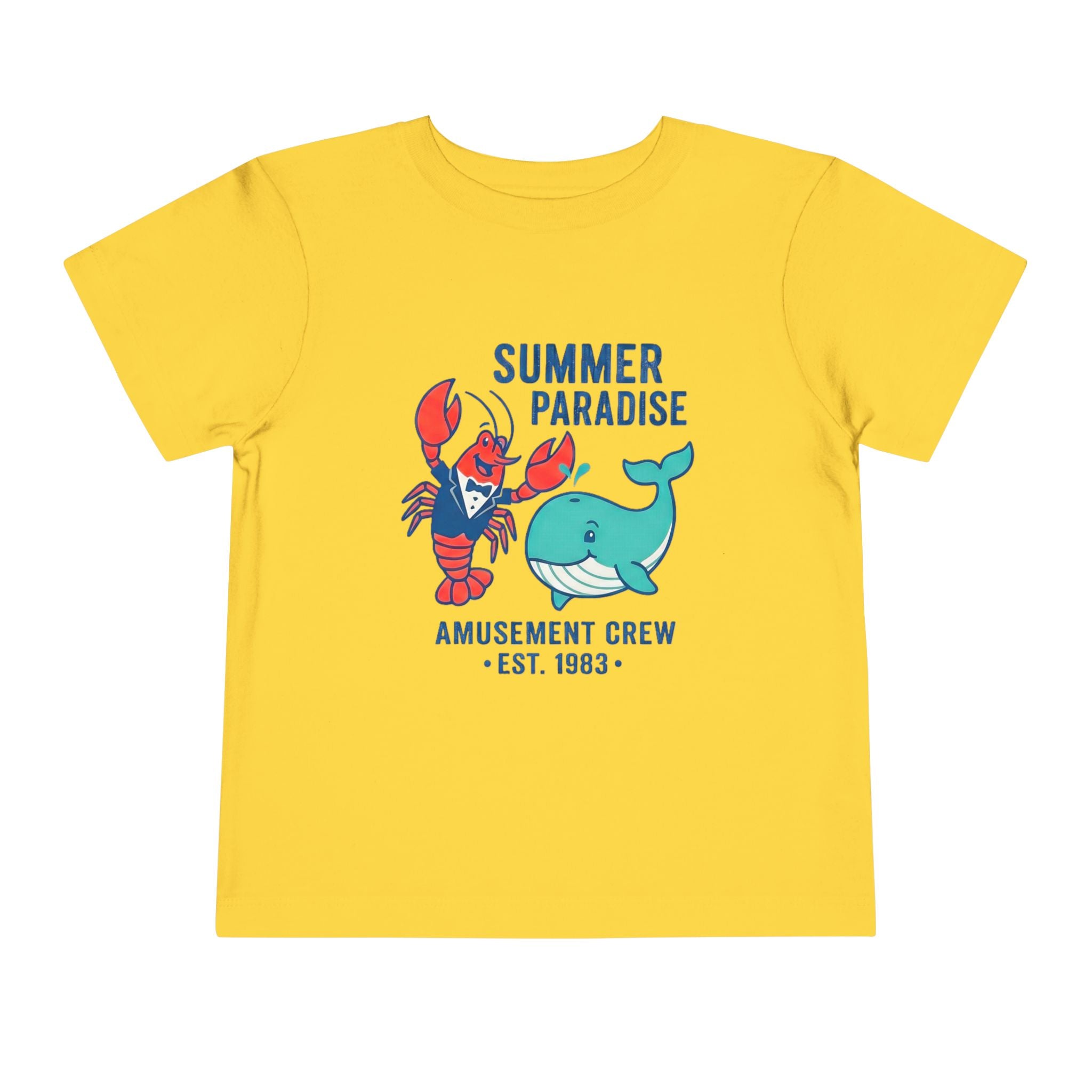 Summer Paradise Toddler Tee — Amusement Crew Whale & Lobster Graphic