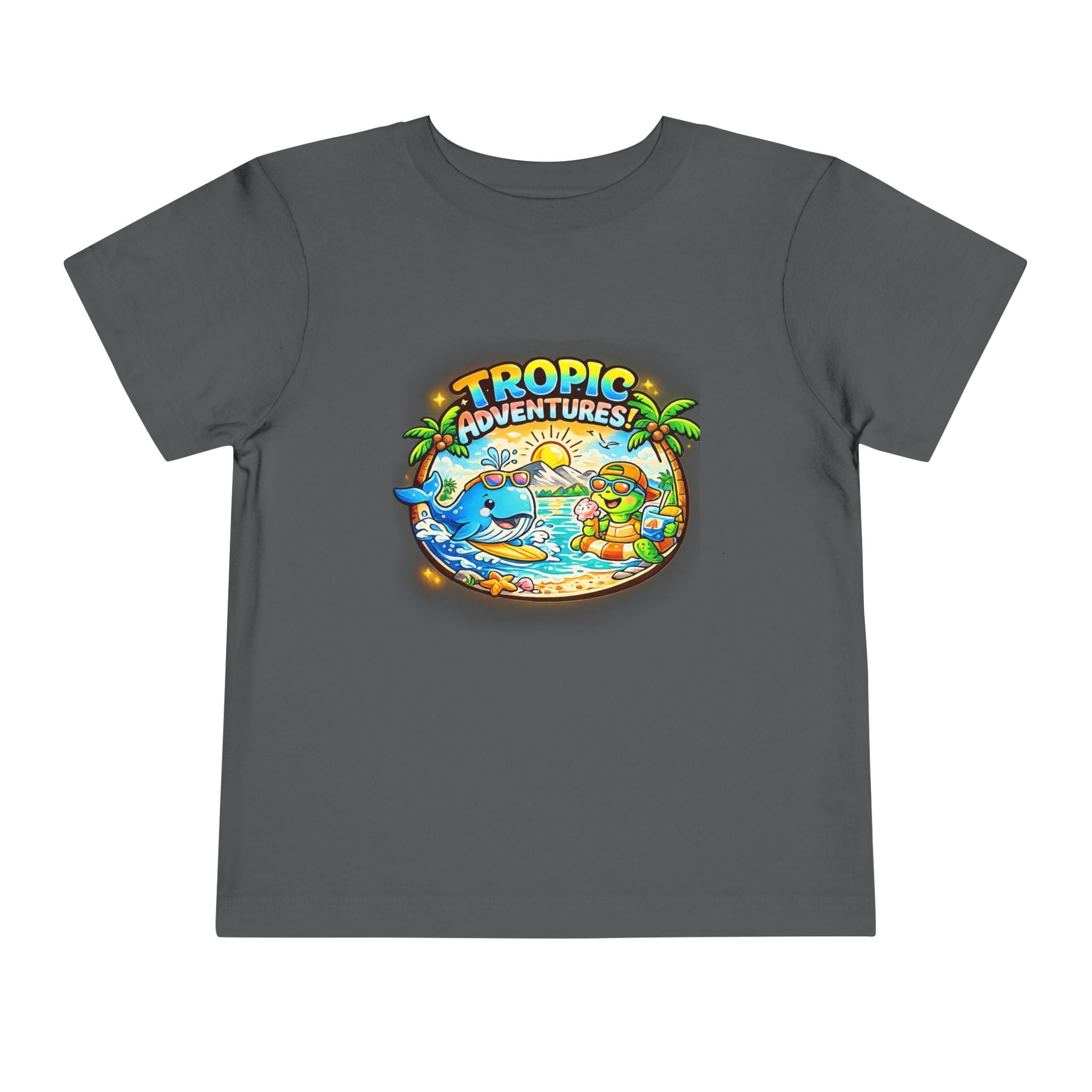 Toddler Tee — 'Tropic Adventures' Cute Beach Cartoon Shirt