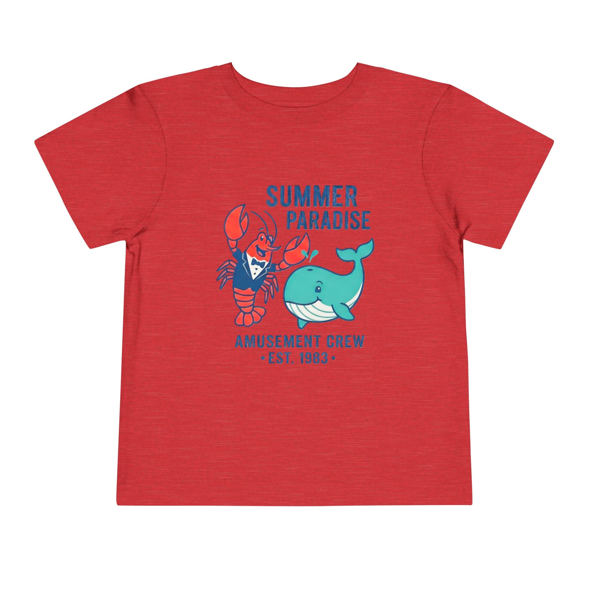 Summer Paradise Toddler Tee — Amusement Crew Whale & Lobster Graphic