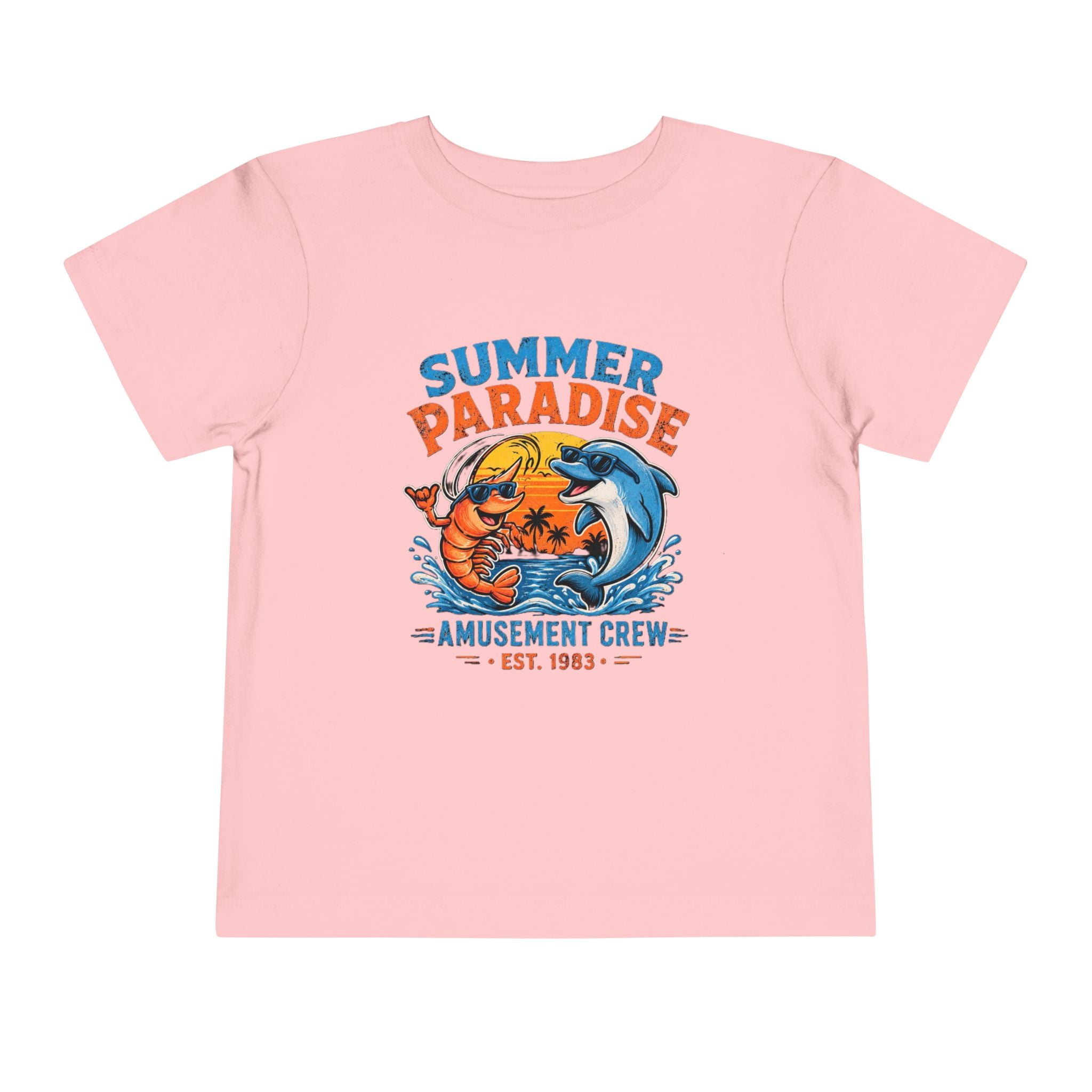 Toddler Tee — "Summer Paradise Amusement Crew" Beach Graphic