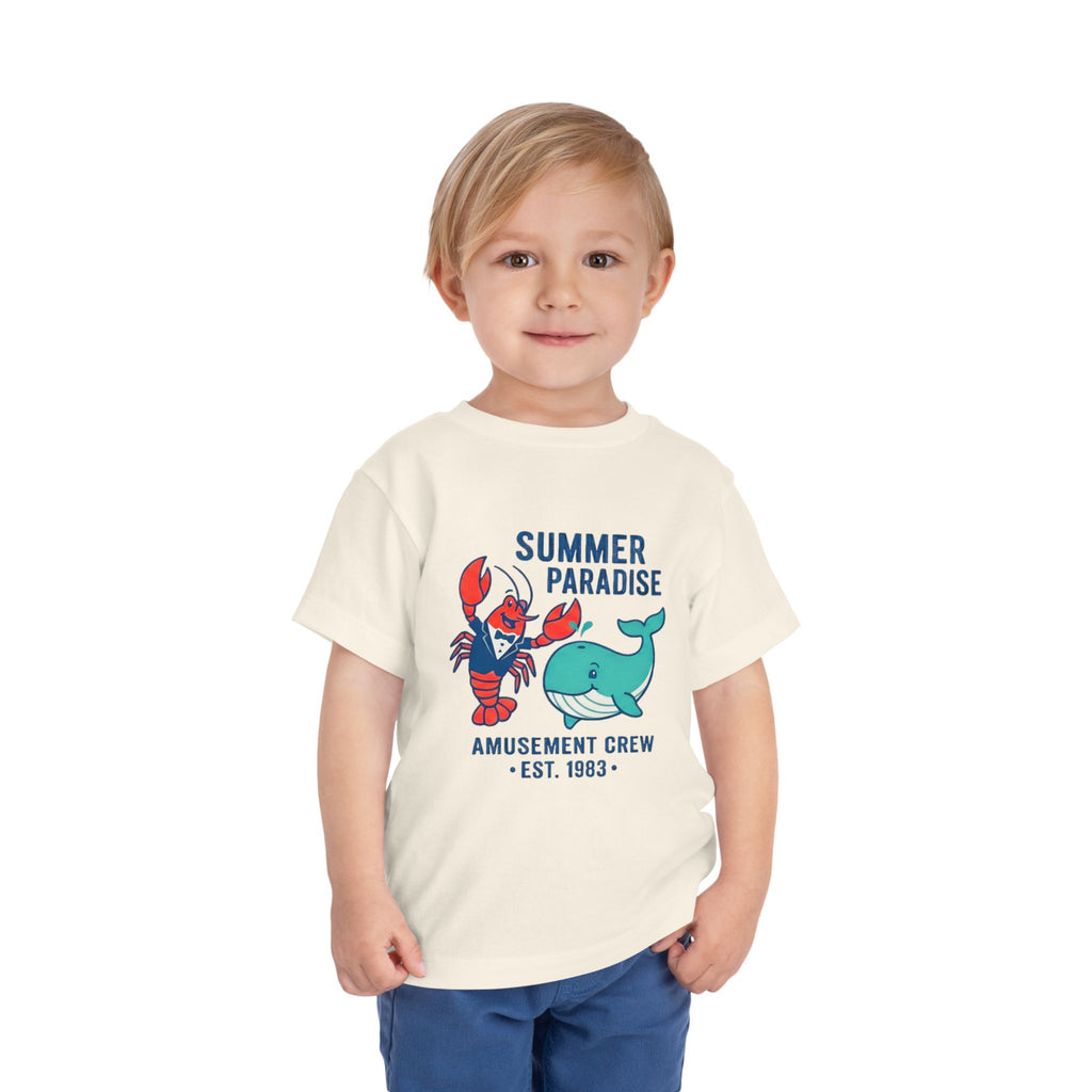 Summer Paradise Toddler Tee — Amusement Crew Whale & Lobster Graphic
